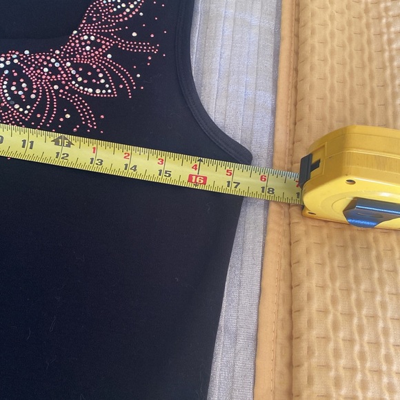 Ladies Tank/Sleeveless Top Black w/pink stones size S (label missing) - Picture 5 of 6